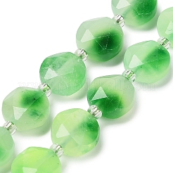 Окрашенные природные белый нефрит бисер пряди G-C116-A181-01B