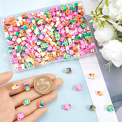 5 прядь бусины из полимерной глины ручной работы CLAY-SC0002-22