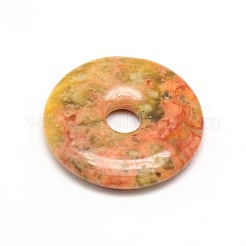 Donut / Pi Disc natürliche Edelstein Anhänger&nbsp;G-L234-40mm-06