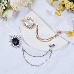 2 шт. 2 цвета мужской британский стиль цинковый сплав с английской булавкой со стразами&nbsp;JEWB-SP0001-04