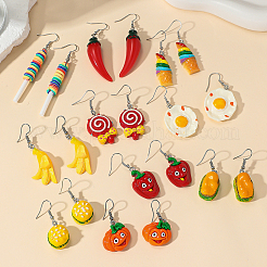 5 пара акриловых сережек-подвесок с фруктовой тематикой&nbsp;HL5690