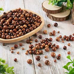 400шт 4 стиля бусины из натурального дерева WOOD-TA0001-71