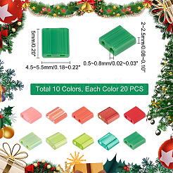 200 шт. двухцветные двухцветные полосатые бусины с тремя отверстиями&nbsp;SEED-PH0001-54