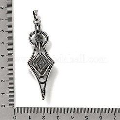 オパールビッグサイズペンダントトップ  合金とラインストーン付き  ひし形チャーム  67.5x20x6.5mm  穴：7x5mm&nbsp;GG-CBA7610-01AS-08