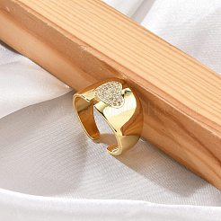 Кольца-манжеты из латуни с микро-паве и прозрачным циркониевым покрытием для женщин RJEW-M028-113G