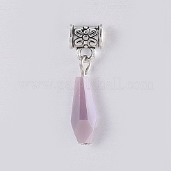 不透明ソリッドカラーガラスペンダント  合金と  花瓶  アンティークシルバー＆プラチナ  ミックスカラー  24.5mm  穴：3mm&nbsp;PALLOY-JF00371-M