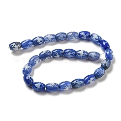 Fili di perline dzi blu in stile tibetano&nbsp;TDZI-NH0001-C04-01