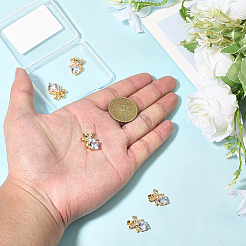 8шт латунные подвески с микропаве и кубическим цирконием&nbsp;FIND-BBC0004-28B-01