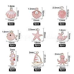 Подвески из сплава с эмалью на тему океана&nbsp;ENAM-BC0001-04