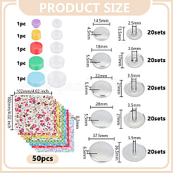 5 комплект 5-х стилей алюминиевых пустых пуговиц&nbsp;FIND-OC0013-38