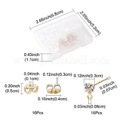 16 шт. латунные серьги-гвоздики&nbsp;KK-FS0001-57