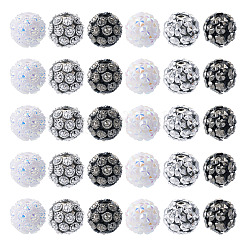 30шт 6 цвета смоляные бусины со стразами&nbsp;RESI-TA0004-71