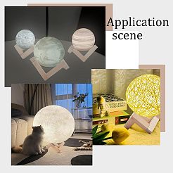 6 комплект 3 стилей лунная лампа с деревянным дном ODIS-OC0001-63