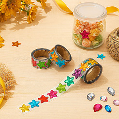 Самоклеящиеся наклейки на лазерной бумаге в виде пятиконечной звезды&nbsp;DIY-WH0899-277