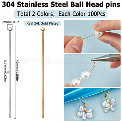 200 шт. 2-х цветные штифты с шарообразной головкой из нержавеющей стали 304 STAS-SC0007-82