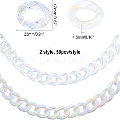 100 шт. 2 стильных акриловых соединительных кольца OACR-CA0001-03