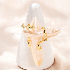 Перстни с натуральным жемчугом RJEW-K286-08G