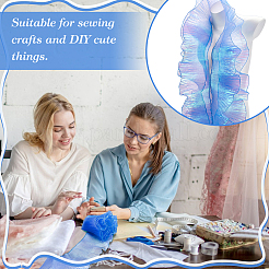 Плиссированная кружевная лента из органзы градиентного цвета&nbsp;DIY-GA0005-88C