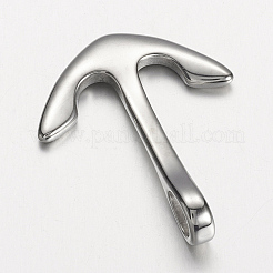 変色しない304ステンレススチールペンダント  アンカー  ステンレス鋼色  37x29.5x7mm  穴：5x7mm&nbsp;X-STAS-D166-20P