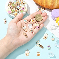 24 шт. 12 подвески в виде чашки для молочного чая из цинкового сплава&nbsp;ENAM-YW0008-47