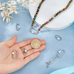 6 Stück 2 Stile 304 Edelstahl Schraube Karabiner Schloss Charms&nbsp;STAS-HS0001-76