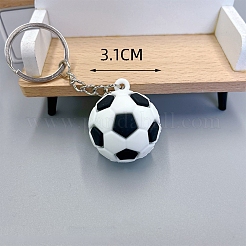 サッカー PVC バッグ キーチェーン  バックパック吊り下げ装飾  ブラック  31mm&nbsp;PW-WG5BC74-01