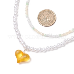 Подвеска в виде сердца из акрила NJEW-JN05290-02