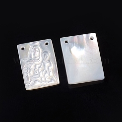 Подвески из натуральной белой ракушки на день матери&nbsp;SSHEL-D083-32B