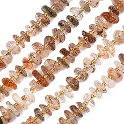 Нити бусин из рутилированного кварца из натурального черного золота&nbsp;G-F821-B04-01