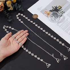 Legierung Kristall Strass Blume Link unsichtbare rutschfeste sexy Schultergurte&nbsp;AJEW-WH20054-198