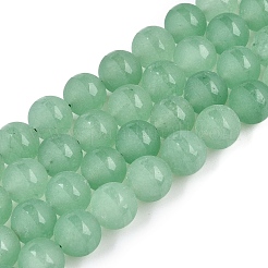 Mattierte natürliche weiße Jadeperlenstränge&nbsp;G-T138-10mm-209D