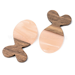 Colgantes de resina opaca y madera de nogal&nbsp;LS-RESI-S389-053A-C02