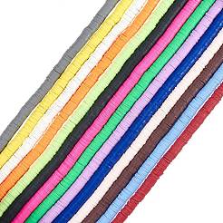 14 нить 14 цвета плоские круглые бусины ручной работы из полимерной глины CLAY-SZ0001-14