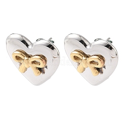 Boucles d'oreilles à tige en acier inoxydable 304 bicolore&nbsp;EJEW-B156-15P