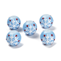 Рождественская тема выпечка расписные стеклянные бусины LAMP-I028-08