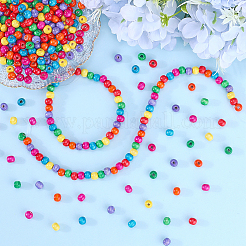 1200шт окрашенные бусины из натурального дерева WOOD-GF0002-13C