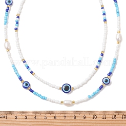 2 pezzo 2 stili collane da donna con perle naturali&nbsp;NJEW-MZ00152
