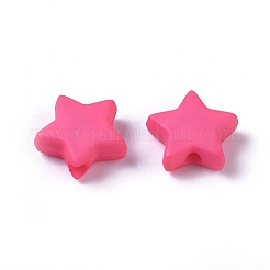 不透明なアクリルビーズ  スター  サクランボ色  9.5x9.5x3.5mm  穴：0.5mm&nbsp;SACR-WH0002-07H