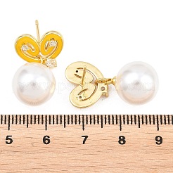Boucles d'oreilles pendantes en laiton et zircon cubique transparent pour la Saint-Valentin&nbsp;EJEW-Z164-07G-04