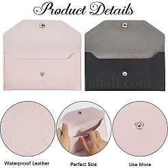 2 pz 2 colori portafogli in pelle PU con bottoni automatici in lega&nbsp;AJEW-CL0001-19B