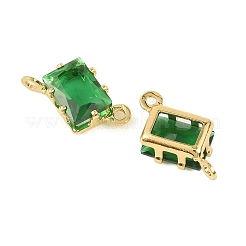 Прямоугольные подвески-коннекторы из латуни с инкрустацией кубическим цирконием&nbsp;KK-P347-05G-03