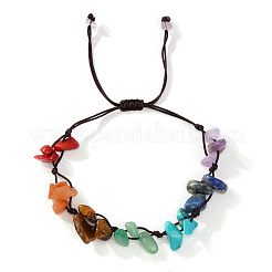 Braccialetti regolabili da donna con perline intrecciate e schegge di pietre preziose&nbsp;UX3528