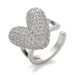 Orecchini a polsino in zircone chiaro con micro pavè di ottone&nbsp;EJEW-F359-13P