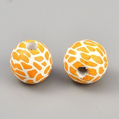 Европейский бисер с рисунком под кожу жирафа&nbsp;WOOD-WH0029-126C