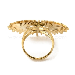 Ионное покрытие(ip) 304 нержавеющая сталь подсолнечник открытые манжеты кольца для женщин&nbsp;RJEW-Z053-01G