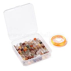 100 Stück 8 mm runde natürliche Rutilquarzperlen der Klasse Aa&nbsp;DIY-LS0002-28