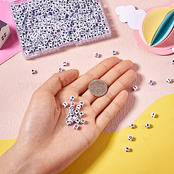 500 шт. 5 вида белых непрозрачных акриловых бусин&nbsp;MACR-BY0001-02