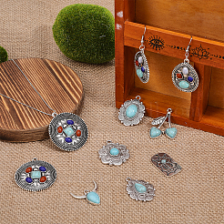 24шт 12 стиля подвески из синтетической бирюзы FIND-CA0008-21