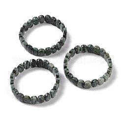 Эластичный браслет из овальных бусин из натурального агата G-E010-01V