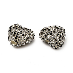 Cuentas de corazón acrílicas brillantes con adornos de rhinestone&nbsp;OACR-NH0001-02B-06